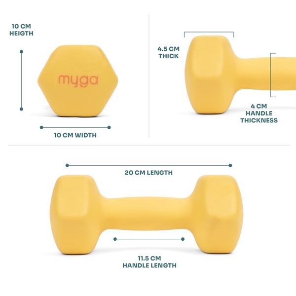 Myga Hexagonal Dumbbell - 4kg Pair