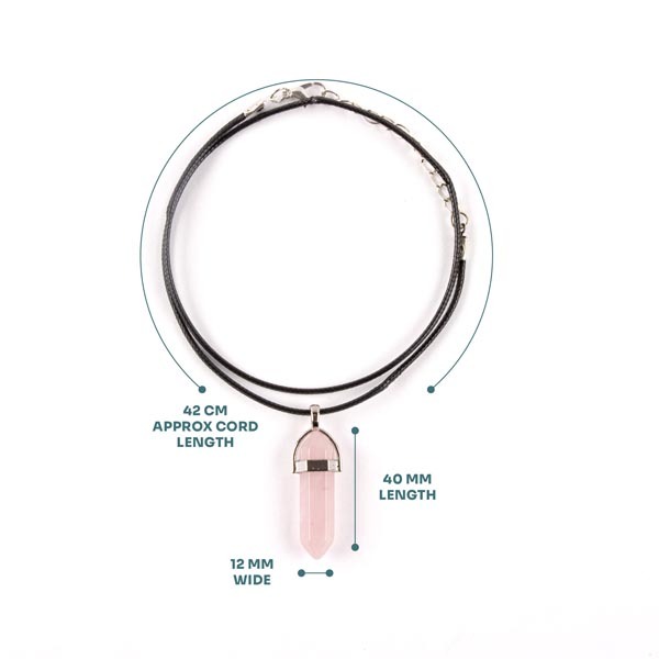 Myga Crystal Pendant Necklace - Rose Quartz