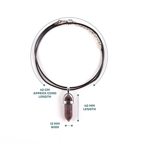 Myga Crystal Pendant Necklace - Amethyst