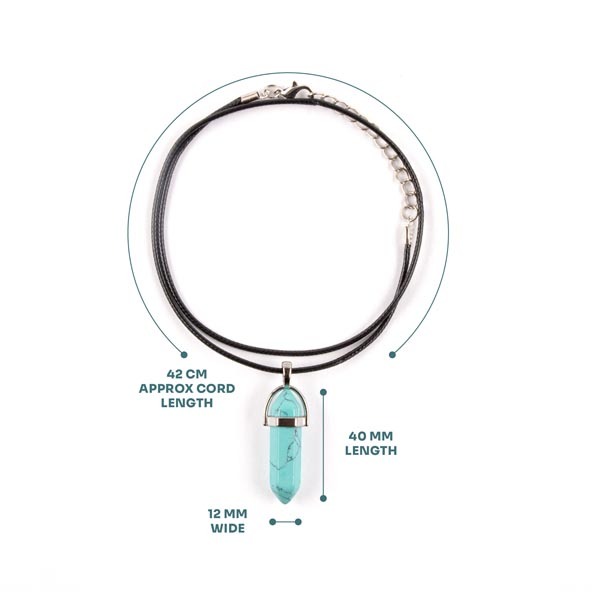 Myga Crystal Pendant Necklace - Turquoise