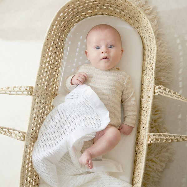 The Tiny Bed Co. Moses Basket Fitted Sheet (74 x 28cm)