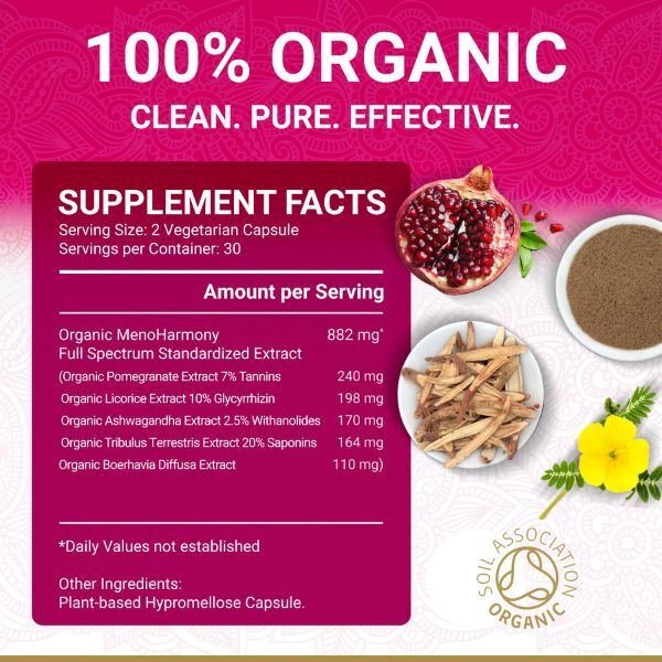 True Veda | Organic MenoHarmony | Menopause Support|60 Caps