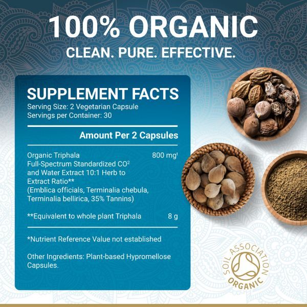 True Veda | Organic Triphala 10:1 Extract | Vegan | 60 Caps