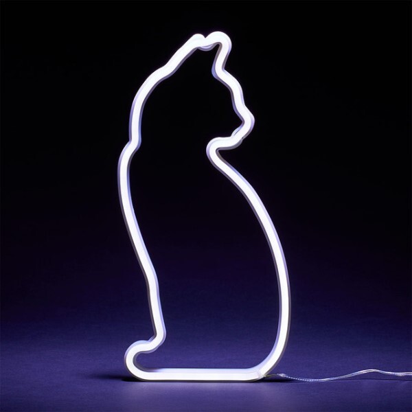 Mustard Cat Shaped Neon-Style LED Light