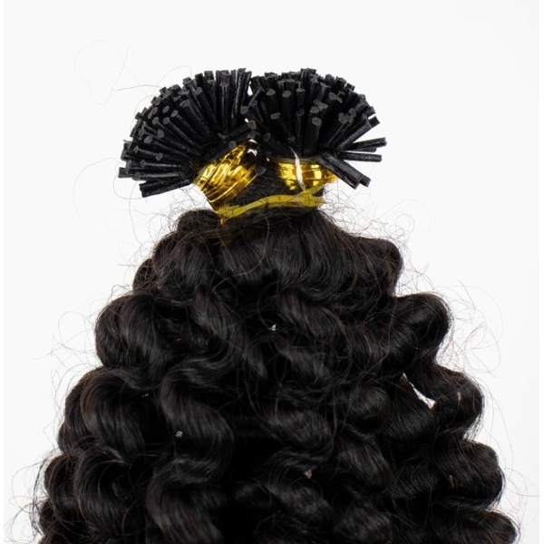 House Of Hair UK Deep Curly Ebony I-Tip Strands 18