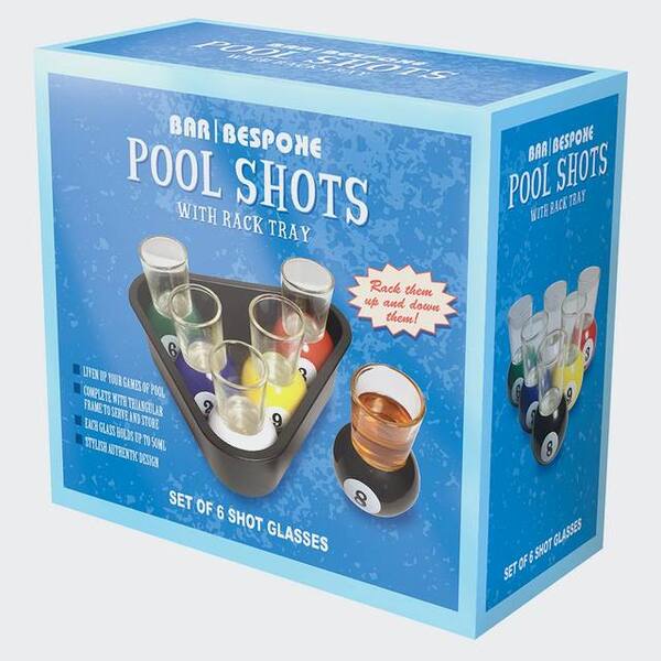 Bar Bespoke Pool Shots set of 6 with Tray