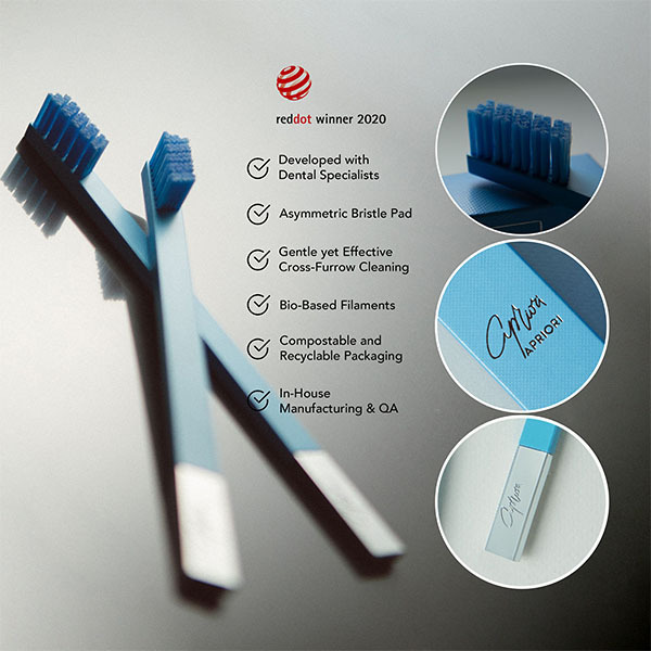 APRIORI Peaceful Sky Silver Soft Toothbrush