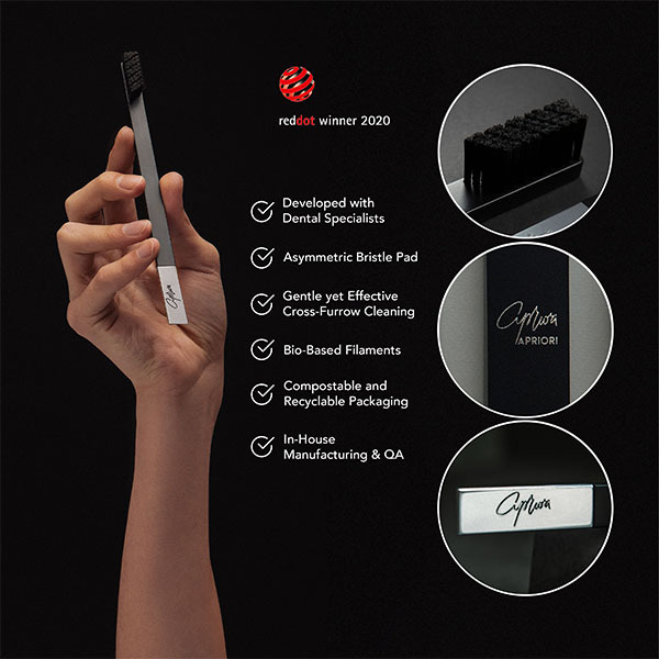 APRIORI Black Silver Soft Toothbrush