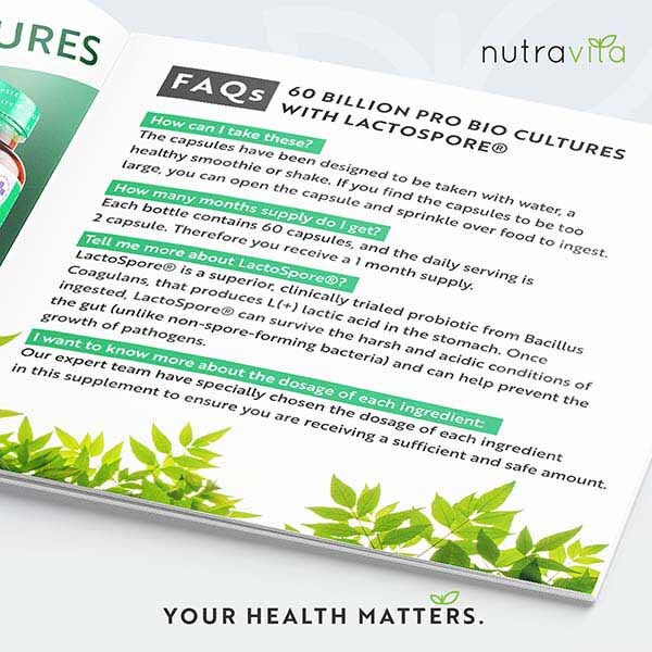 Nutravita Probiotic 60 Billion CFU - 60 Vegan Capsules