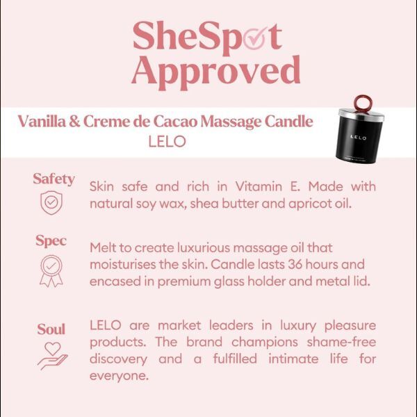 Lelo Vanilla & Creme de Cacao Massage Candle