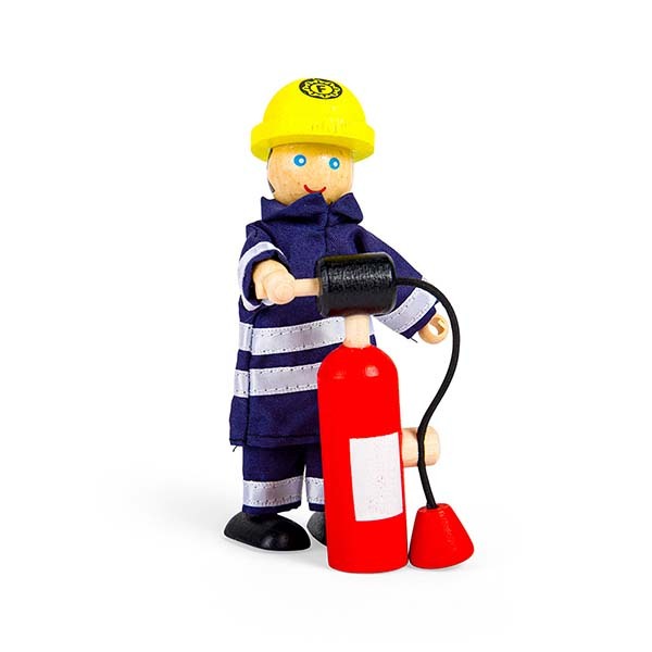 Tidlo 4 Wooden Firefighter Figures with Accessories