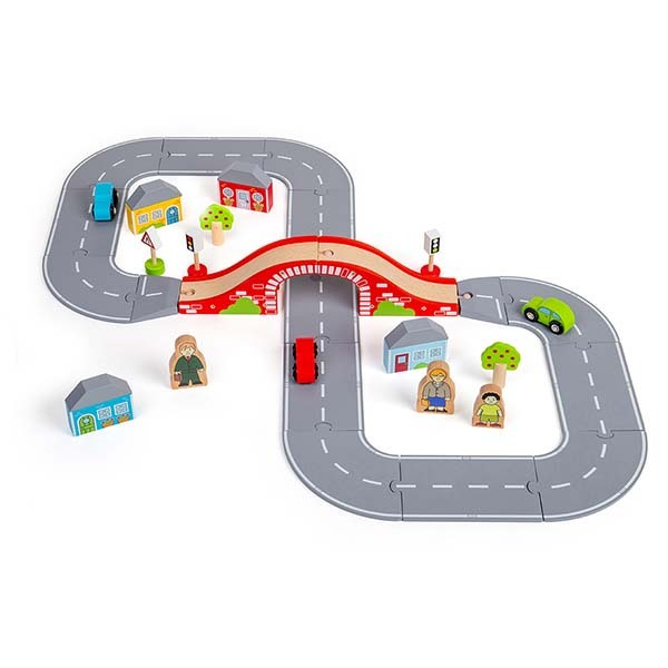 Bigjigs Rail 36 Piece Figure of Eight Roadway Set