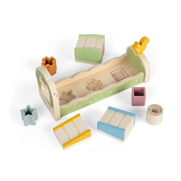 Bigjigs Toys Wooden Squirrel Shape Sorter and Ramp Game