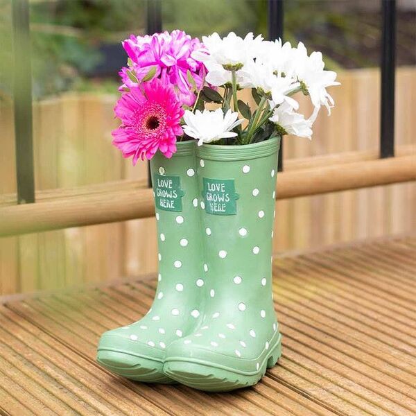 Prezzybox Light Green Welly Boot Planter