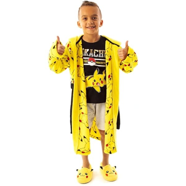 Pokemon Kids Pikachu Faces Dressing Gown (13-14 Years)