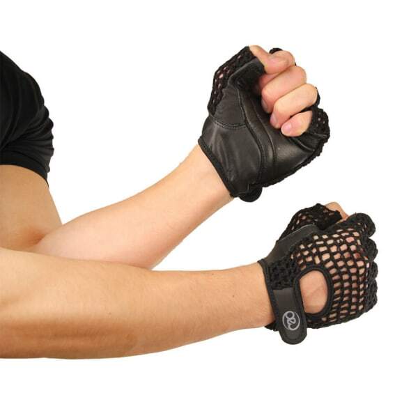 Fitness Mad Mens Leather Mesh Training Gloves (L-XL)