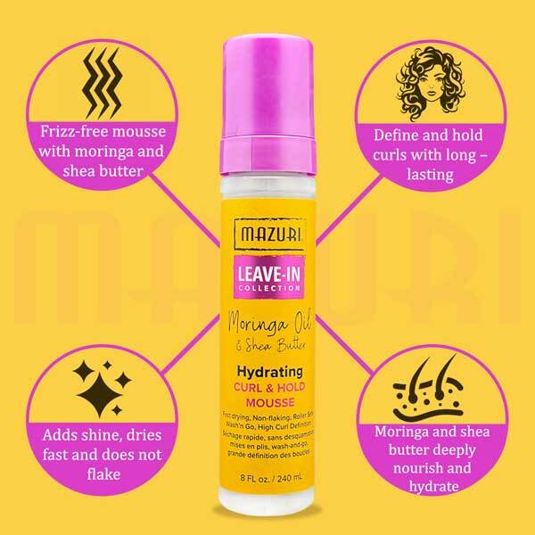 Mazuri Leave In Collection Hydrating Curl And Hold Mousse