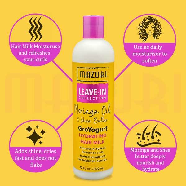 Mazuri Leave In Collection Groyogurt Hydrating Hair Milk