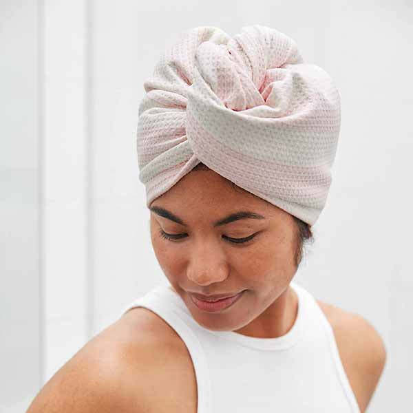 Dock & Bay Quick Dry Waffle Hair Wrap - Primrose Pink