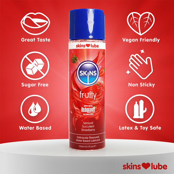 Skins Strawberry Water Based Lubricant 4.4 fl oz (130ml)