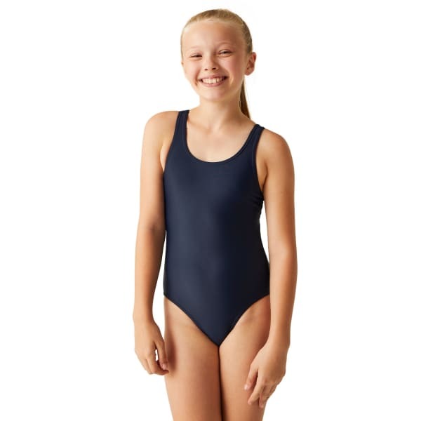 Regatta Girls Katrisse Plain One Piece Swimsuit (3-4 Years)