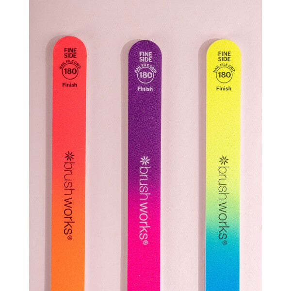 Brushworks Neon Nail Files - 3 Pack