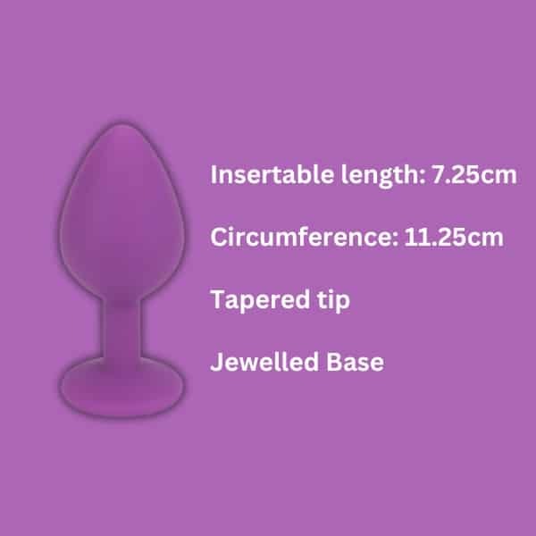 Loving Joy Medium Jewelled Silicone Butt Plug Purple