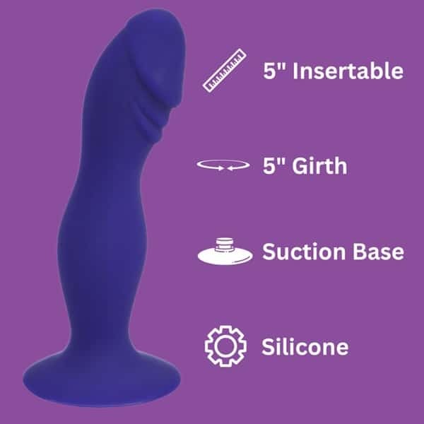 Loving Joy 6 Inch Silicone Dildo with Suction Cup Midnight