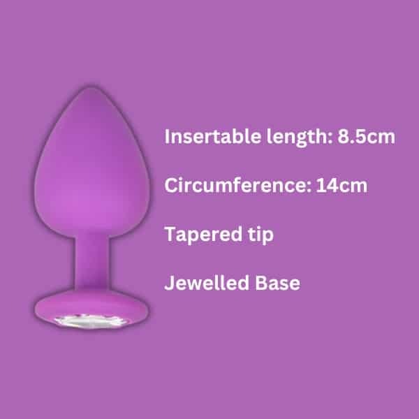 Loving Joy Large Jewelled Silicone Butt Plug Purple