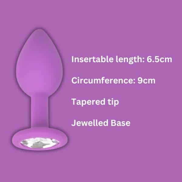 Loving Joy Small Jewelled Silicone Butt Plug Purple