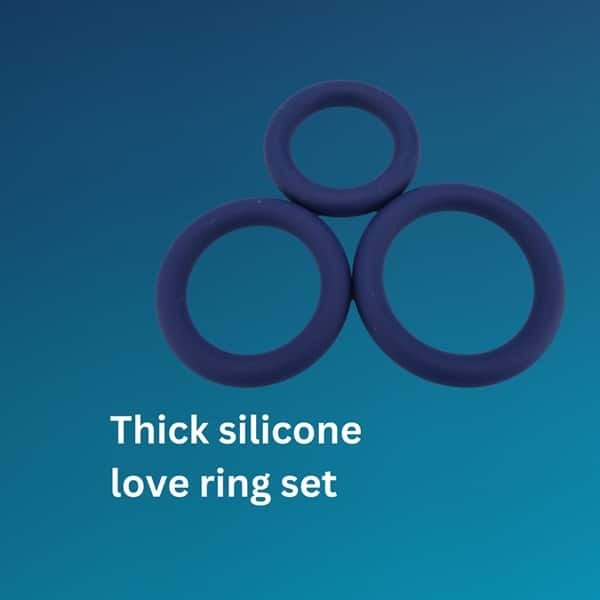 Loving Joy Thick Silicone Cock Rings 3 Pack Navy