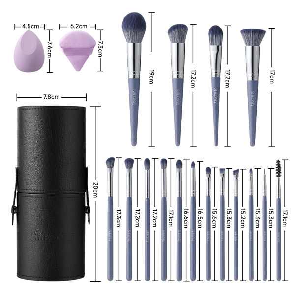 Livingandhome 16pcs Professional Makeup Brush Set-Gray