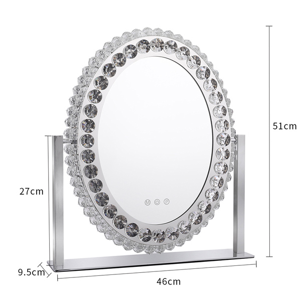 Livingandhome Crystal LED Hollywood Vanity Mirror