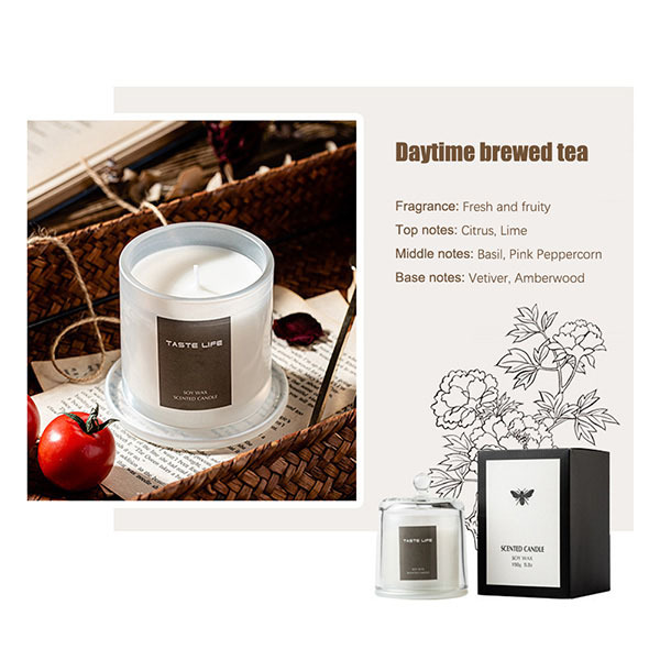 Livingandhome Soy Wax Scented Candle Daytime Brewed Tea-150g