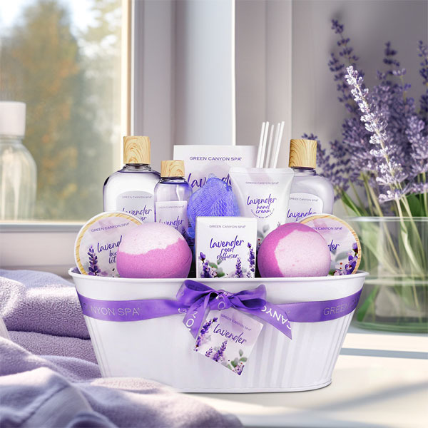 Livingandhome 12pcs Lavender Bath and Shower Set