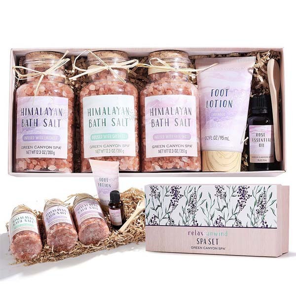 Livingandhome 6 Pcs Himalayan Bath Salts Spa Gift Set