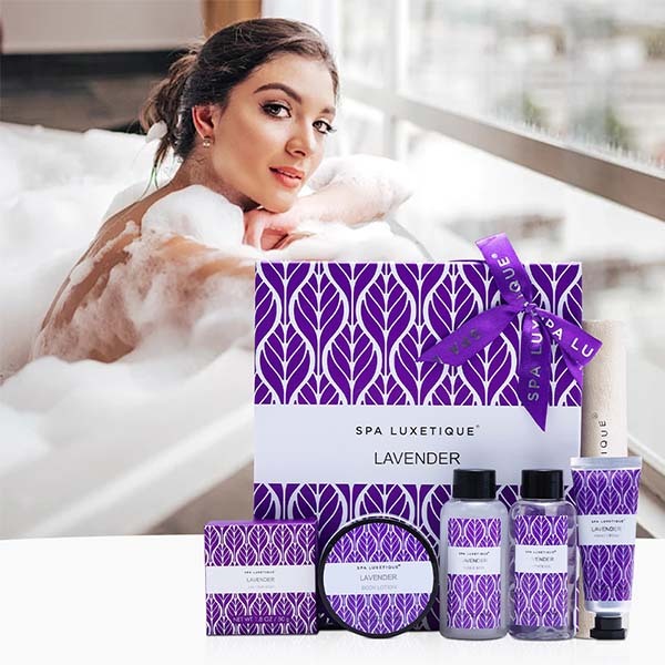 Livingandhome 6pcs Lavender Spa Bath Gift Set