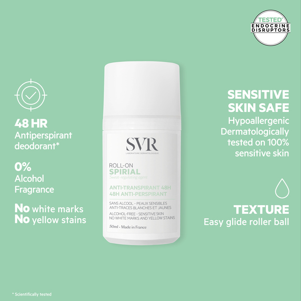 SVR SPIRIAL 48hr Anti-Perspirant Roll-On Deodorant, 50ml