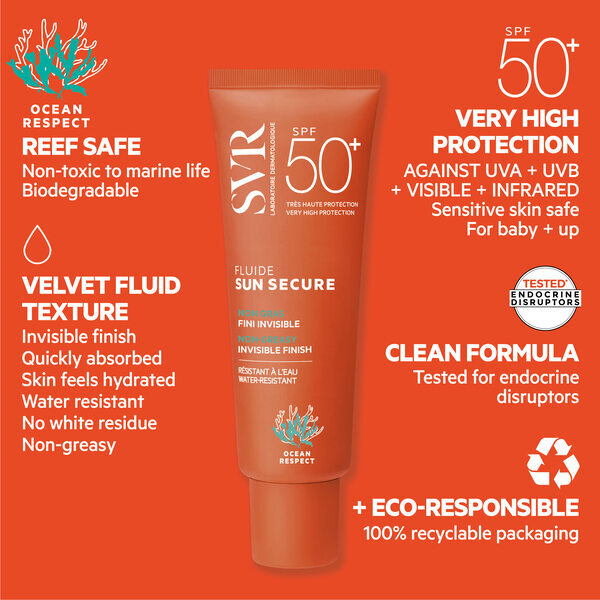 SVR SUN SECURE SPF50+ Hydrating Face Sunscreen Fluid 50 ml