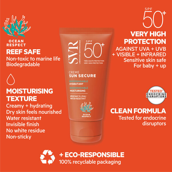 SVR SUN SECURE SPF50+ Hydrating Face Sunscreen Cream 50ml