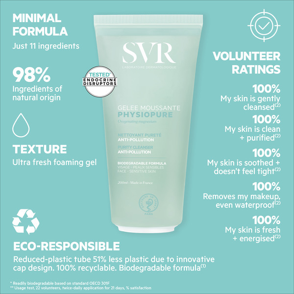 SVR PHYSIOPURE Foaming Wash-Off Gel for Balanced Skin 200ml