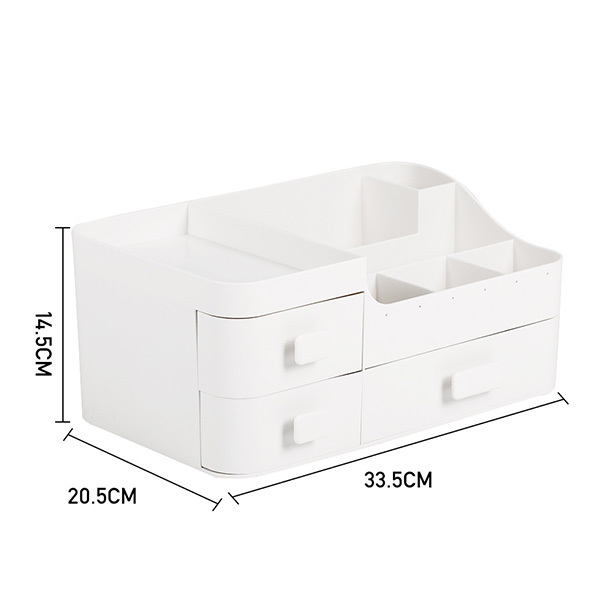 Livingandhome White Plastic Makeup Drawer Organizer