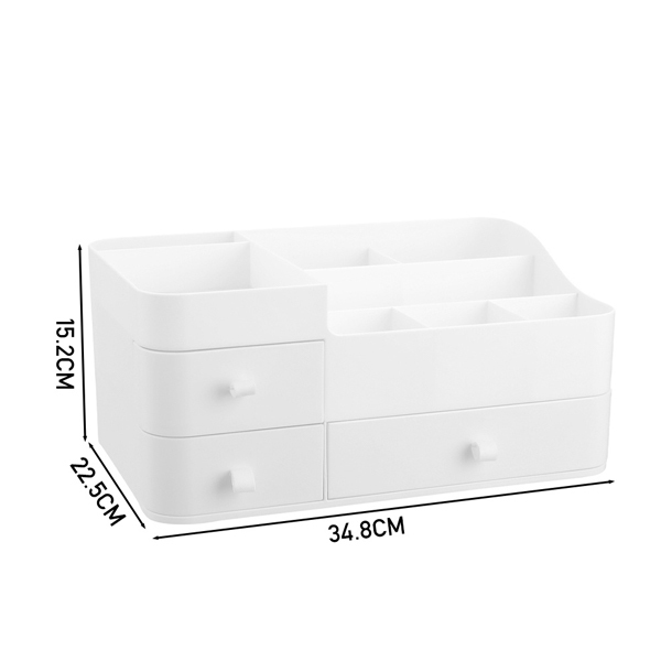 Livingandhome Makeup Organizer Storage with Drawer White