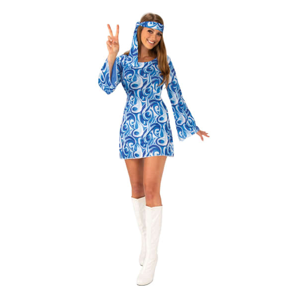 Bristol Novelty Womens Flower Power Hippy Costume (L)