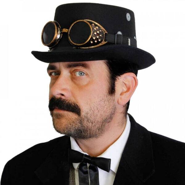 Bristol Novelty Adults Steampunk Top Hat And Goggles