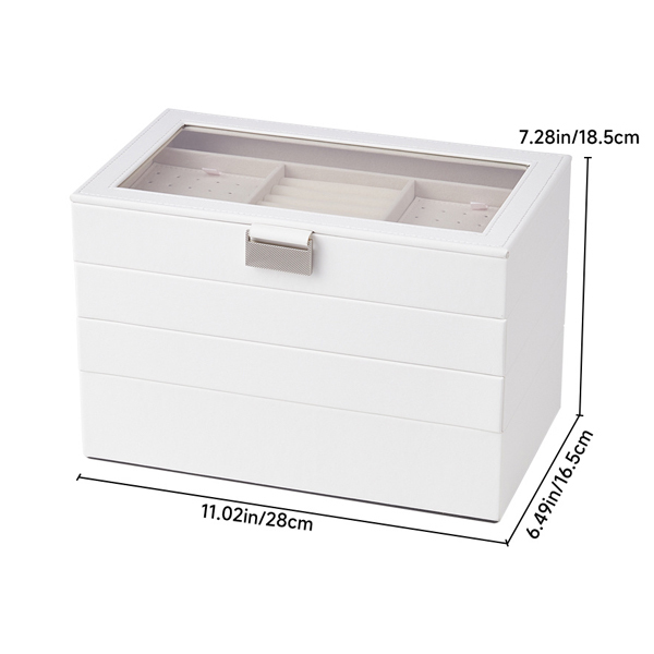 Livingandhome Jewellery Storage Box with Transparent Lid