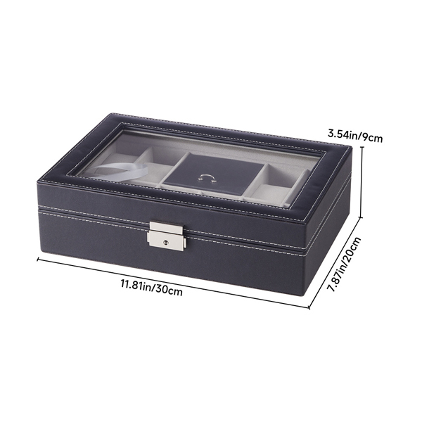 Livingandhome Watch Display Box with Ring Slots