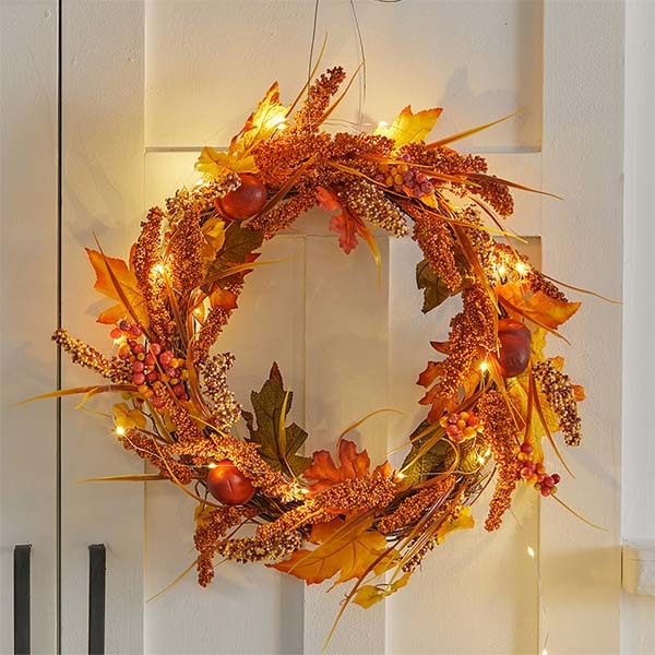 Livingandhome Autumn Golden Sorghum Wreath