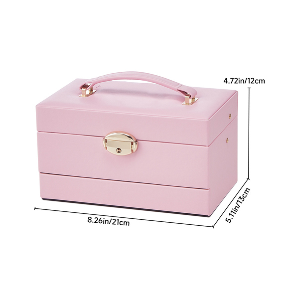 Livingandhome Lockable Jewellery Storage Box - Pink