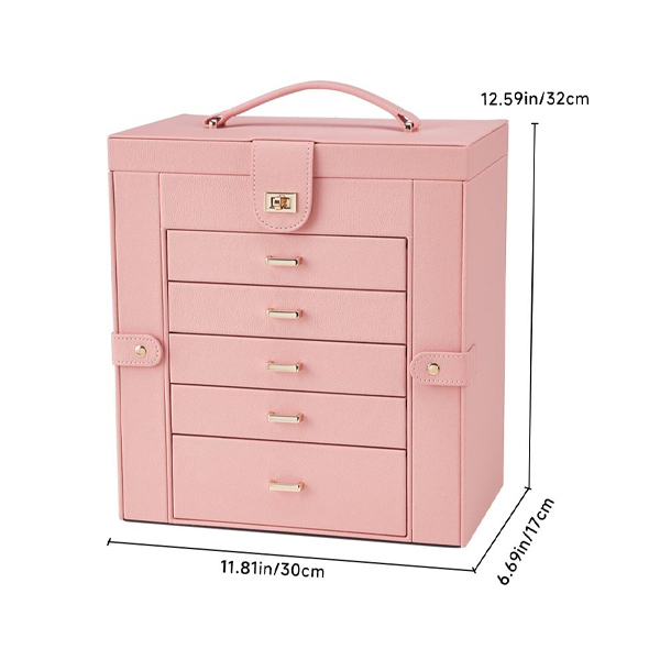 Livingandhome Jewellery Box with Drawers and Mirror